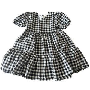 F&F Girls Gingham Tiered Dress Back Bow - Size 4/5